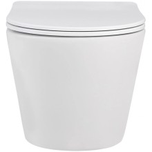 Подвесной безободковый унитаз с сиденьем микролифт Abber Bequem AC1102MW