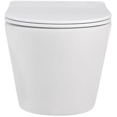 Подвесной безободковый унитаз с сиденьем микролифт Abber Bequem AC1102MW