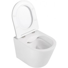 Подвесной безободковый унитаз с сиденьем микролифт Abber Bequem AC1102MW