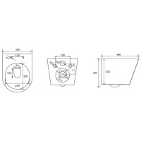 Подвесной безободковый унитаз с сиденьем микролифт Abber Bequem AC1102MW