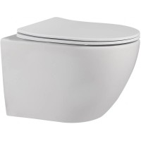 Подвесной безободковый унитаз с сиденьем микролифт Abber Bequem AC1100MW