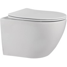 Подвесной безободковый унитаз с сиденьем микролифт Abber Bequem AC1100MW