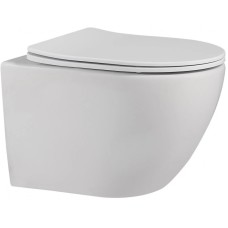 Подвесной безободковый унитаз с сиденьем микролифт Abber Bequem AC1100MW