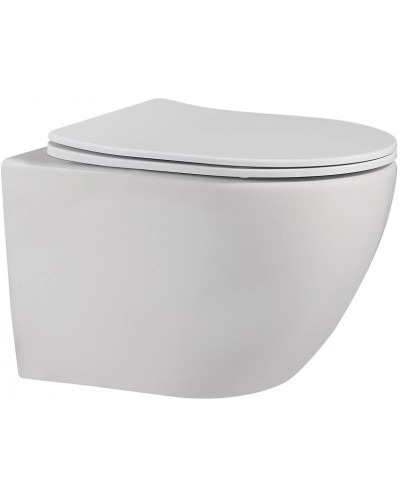 Подвесной безободковый унитаз с сиденьем микролифт Abber Bequem AC1100MW