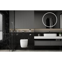 Подвесной безободковый унитаз с сиденьем микролифт Abber Bequem AC1100MW