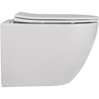 Подвесной безободковый унитаз с сиденьем микролифт Abber Bequem AC1100MW