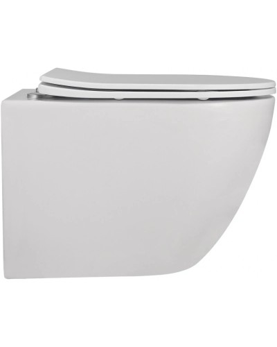 Подвесной безободковый унитаз с сиденьем микролифт Abber Bequem AC1100MW