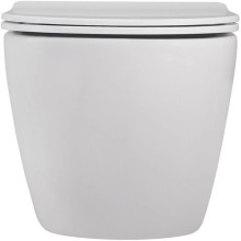 Подвесной безободковый унитаз с сиденьем микролифт Abber Bequem AC1100MW