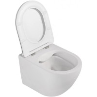 Подвесной безободковый унитаз с сиденьем микролифт Abber Bequem AC1100MW
