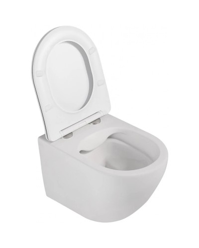 Подвесной безободковый унитаз с сиденьем микролифт Abber Bequem AC1100MW