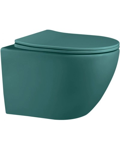 Подвесной безободковый унитаз с сиденьем микролифт Abber Bequem AC1101MBG