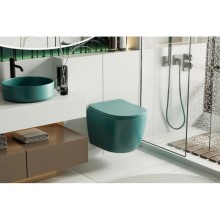 Подвесной безободковый унитаз с сиденьем микролифт Abber Bequem AC1101MBG