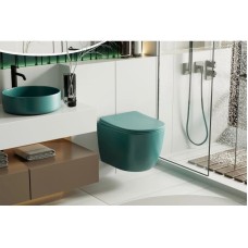 Подвесной безободковый унитаз с сиденьем микролифт Abber Bequem AC1101MBG