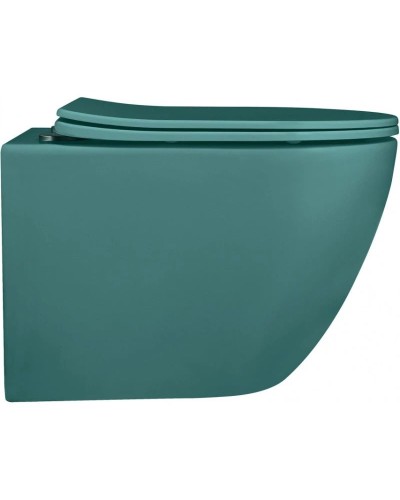 Подвесной безободковый унитаз с сиденьем микролифт Abber Bequem AC1101MBG