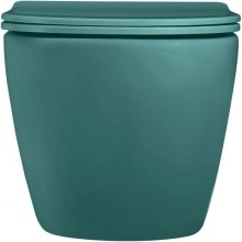 Подвесной безободковый унитаз с сиденьем микролифт Abber Bequem AC1101MBG