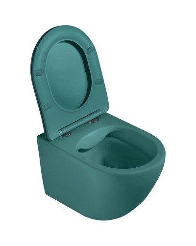 Подвесной безободковый унитаз с сиденьем микролифт Abber Bequem AC1101MBG