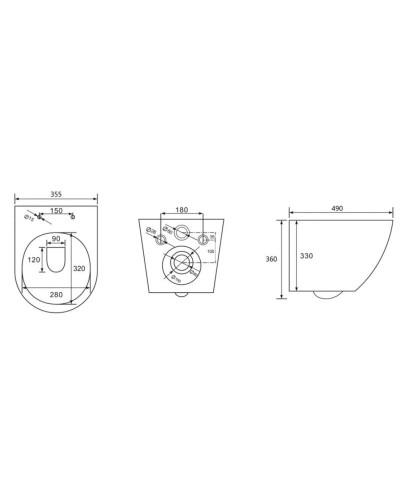 Подвесной безободковый унитаз с сиденьем микролифт Abber Bequem AC1101MBG