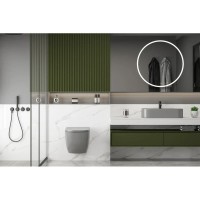 Подвесной безободковый унитаз с сиденьем микролифт Abber Bequem AC1103MG