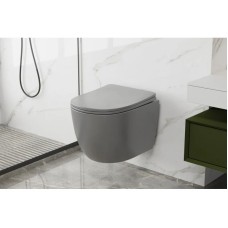 Подвесной безободковый унитаз с сиденьем микролифт Abber Bequem AC1103MG