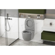 Подвесной безободковый унитаз с сиденьем микролифт Abber Bequem AC1103MG