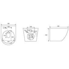 Подвесной безободковый унитаз с сиденьем микролифт Abber Bequem AC1103MG