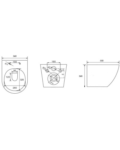 Подвесной безободковый унитаз с сиденьем микролифт Abber Bequem AC1103MG