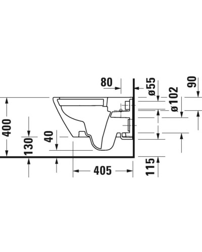 Подвесной безободковый унитаз с сиденьем микролифт Duravit D-Neo 45770900A1