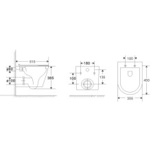 Подвесной безободковый унитаз с сиденьем микролифт Vincea Piatti VT1-11T