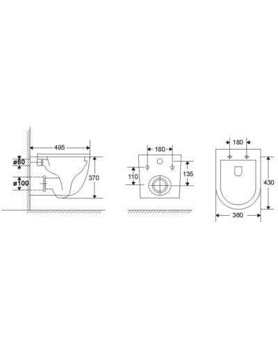 Подвесной безободковый унитаз с сиденьем микролифт Vincea Globo VT1-52T