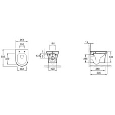 Подвесной безободковый унитаз Jacob Delafon Aleo EDAH132-0