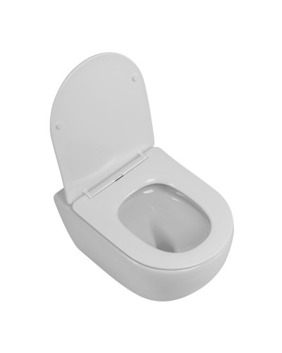 Унитаз подвесной безободковый со смывом Торнадо с сиденьем дюропласт soft close CEZARES STREAM CZR-2426-TH-TOR/SC