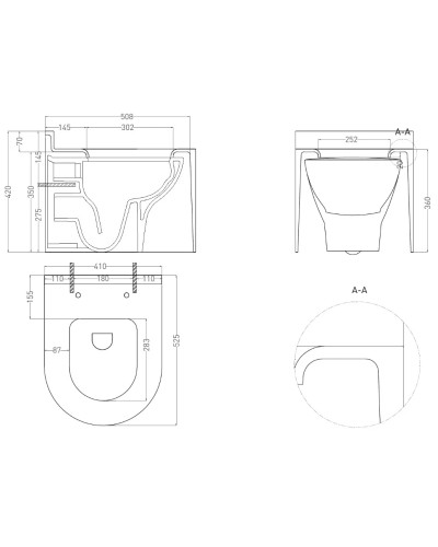 Подвесной безободковый унитаз Salini S-Stone Gemelli 240121M