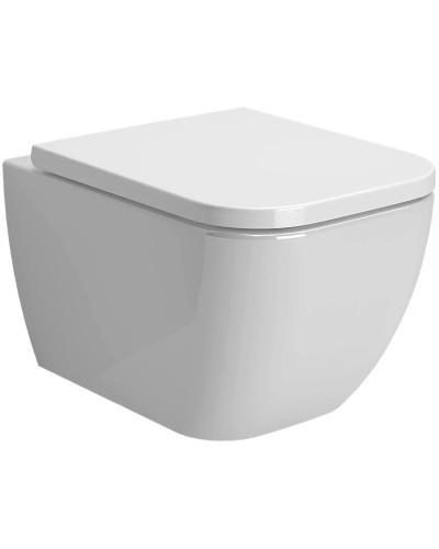 Унитаз подвесной Ambassador Forsa 243K19002RS безободковый, с сиденьем микролифт, белый глянец