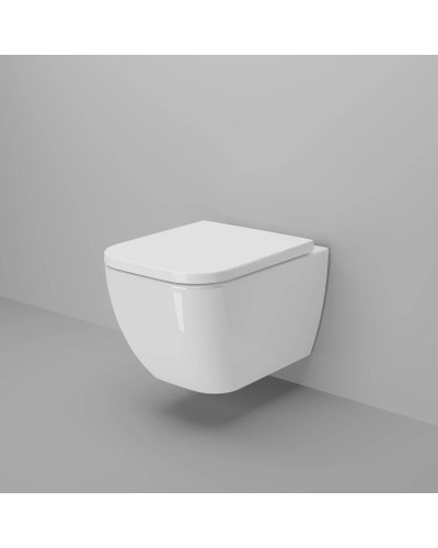 Унитаз подвесной Ambassador Forsa 243K19002RS безободковый, с сиденьем микролифт, белый глянец