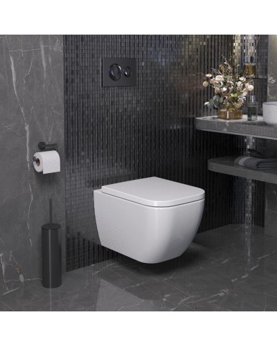 Унитаз подвесной Ambassador Forsa 243K19002RS безободковый, с сиденьем микролифт, белый глянец