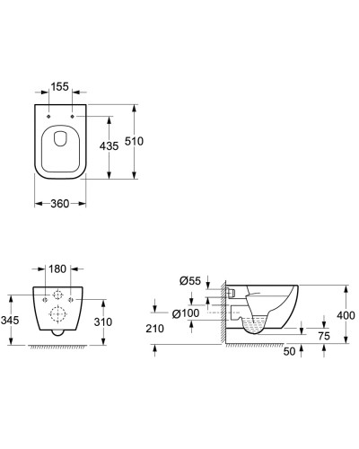 Унитаз подвесной Ambassador Forsa 243K19002RS безободковый, с сиденьем микролифт, белый глянец