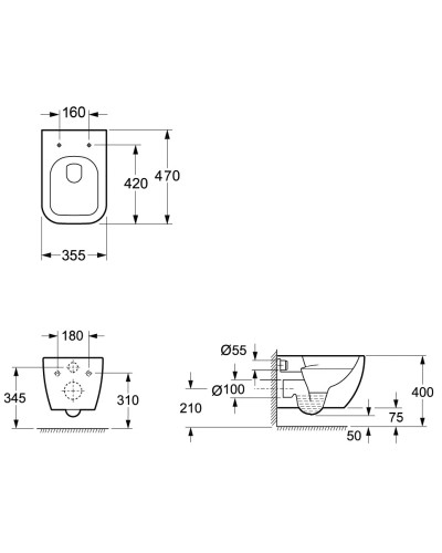 Унитаз подвесной Ambassador Forsa 243K19003S с сиденьем микролифт, белый глянец