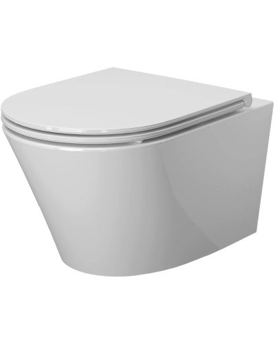 Унитаз подвесной Ambassador Ritz 233K19003RS безободковый, с сиденьем микролифт, белый глянец