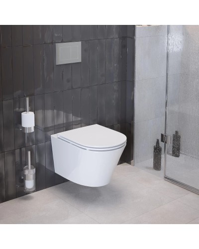 Унитаз подвесной Ambassador Ritz 233K19003RS безободковый, с сиденьем микролифт, белый глянец