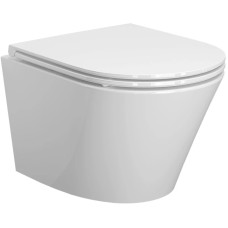 Унитаз подвесной Ambassador Ritz 233K19004RS безободковый, с сиденьем микролифт, белый глянец