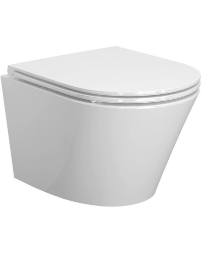 Унитаз подвесной Ambassador Ritz 233K19004RS безободковый, с сиденьем микролифт, белый глянец