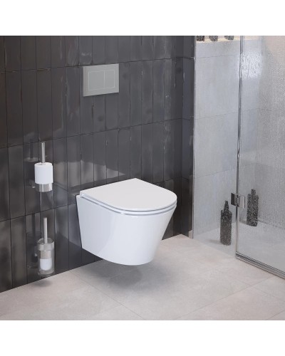 Унитаз подвесной Ambassador Ritz 233K19004RS безободковый, с сиденьем микролифт, белый глянец