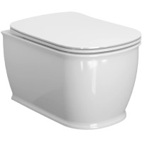 Унитаз подвесной Ambassador Royal 263K19002RS безободковый, с сиденьем микролифт, белый глянец