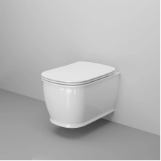 Унитаз подвесной Ambassador Royal 263K19002RS безободковый, с сиденьем микролифт, белый глянец