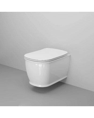 Унитаз подвесной Ambassador Royal 263K19002RS безободковый, с сиденьем микролифт, белый глянец