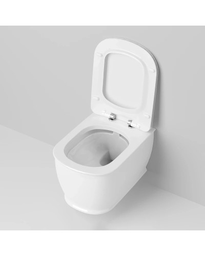 Унитаз подвесной Ambassador Royal 263K19002RS безободковый, с сиденьем микролифт, белый глянец