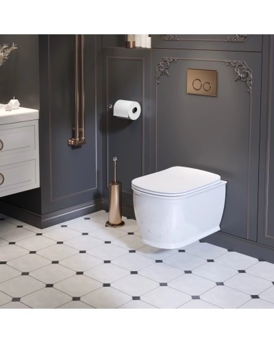 Унитаз подвесной Ambassador Royal 263K19002RS безободковый, с сиденьем микролифт, белый глянец