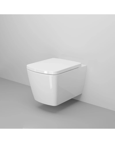 Унитаз подвесной Ambassador Kingston 143K19003RS безободковый, с сиденьем микролифт, белый глянец