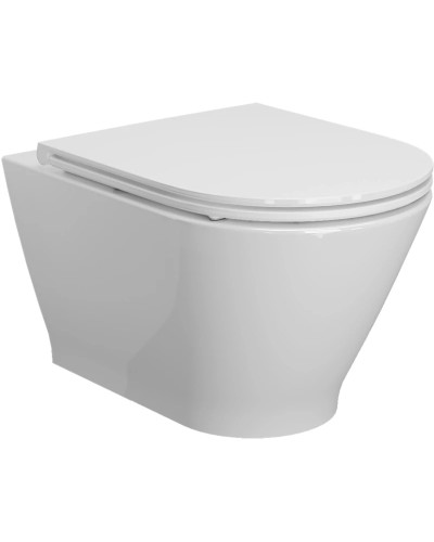 Унитаз подвесной Ambassador Elysium 183K19002RS безободковый, с сиденьем микролифт, белый глянец