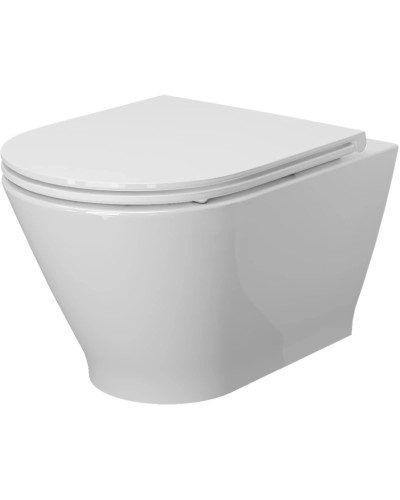 Унитаз подвесной Ambassador Elysium 183K19002RS безободковый, с сиденьем микролифт, белый глянец